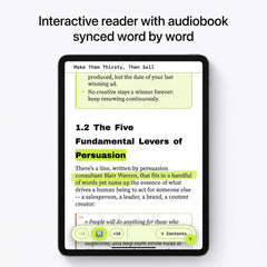 Interactive reader with audiobook synced word by word